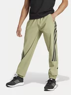 Spodnie sportowe męskie - adidas Spodnie dresowe Future Icons 3-Stripes IW8549 Zielony Regular Fit - miniaturka - grafika 1