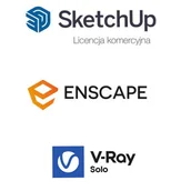 Programy graficzne - Sketchup Pro + V-Ray + Enscape - 1 rok - miniaturka - grafika 1
