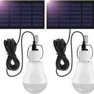 Lampy ogrodowe - Zestaw 2 lamp wiszących LED 5 W na zewnątrz, zasilanych energią słoneczną, z kablem 3,45 m, przenośna latarnia solarna z panelem słonecznym, akumulato - miniaturka - grafika 1