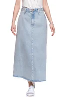 Spódnice - SPÓDNICA JEANSOWA WRANGLER LONG SKIRT WINTER BLEACH W263WJ10B 112128021 - Wrangler - miniaturka - grafika 1