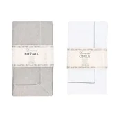 Obrusy i serwetki - Obrus z połyskiem 140 x 180 cm mix biały/szary - miniaturka - grafika 1