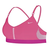 Biustonosze - Nike DF Indy dekolt biustonosz różowy spell/kosmiczny fuksja/Whit XL - miniaturka - grafika 1
