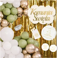 Balony i akcesoria - Zestaw Dekoracyjny Komunia Balony Boho - miniaturka - grafika 1