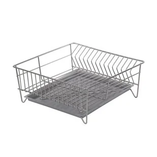 Suszarka zlewozmywakowa kwadrat 32 cm srebrna z tacką - Suszarki do naczyń - miniaturka - grafika 1