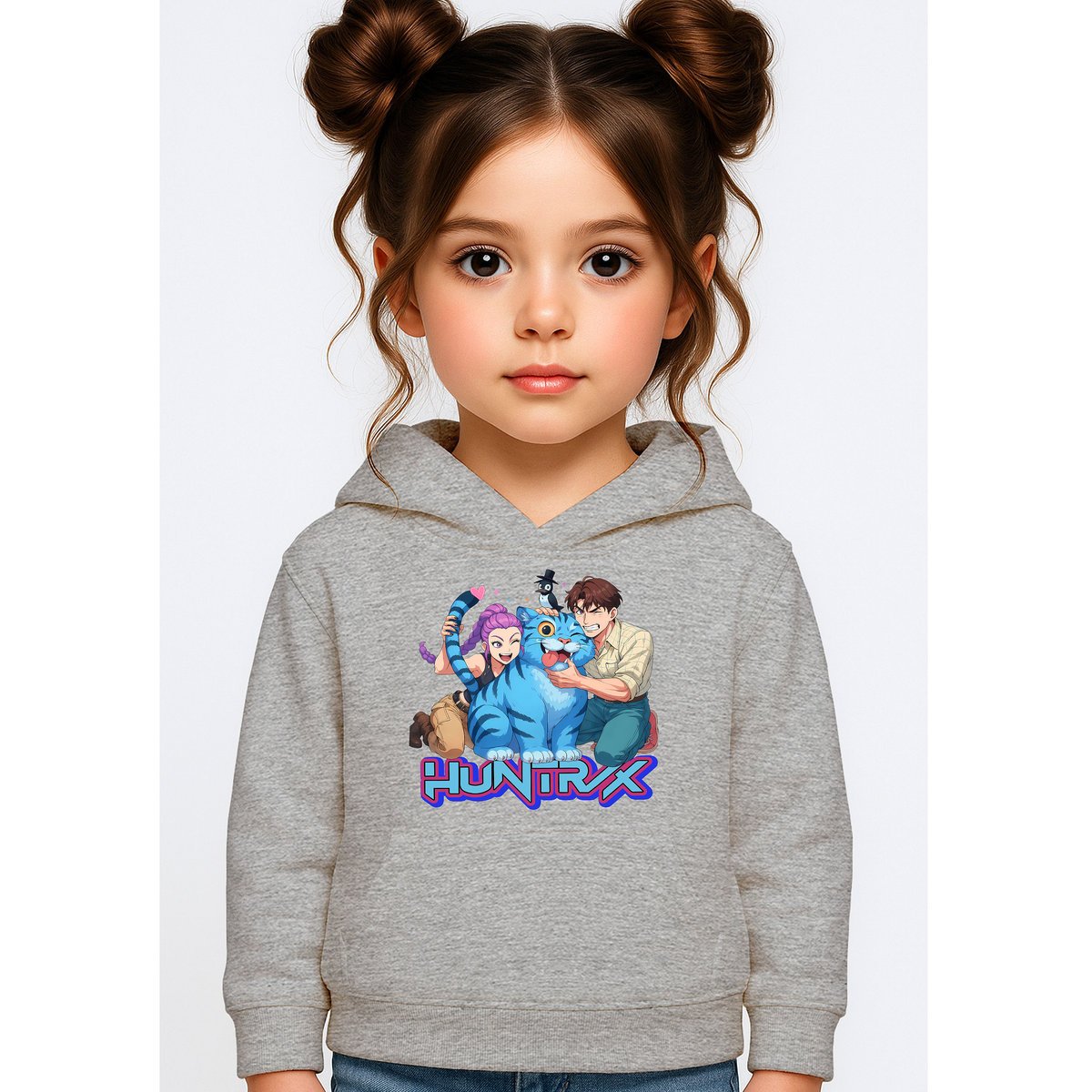 BLUZA DZIECIĘCA KPOP DEMON HUNTERS HUNTRIX 134-140 Z KAPTUREM BAWEŁNIANA