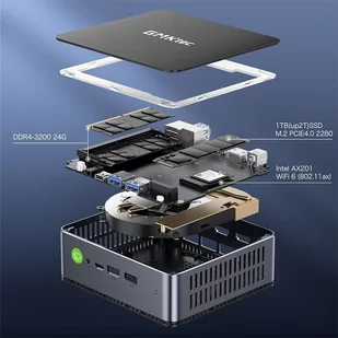 GMK K3 Mini PC Intel Core i7 12650H up to 4.7GHz 24GB LPDDR5 1TB SSD Windows 11 Pro WiFi 6 BT 5.2 1000M LAN - EU - Mini PC - miniaturka - grafika 2