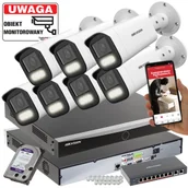 Zestawy do monitoringu - Monitoring parkingu 7 kamer 6MPX Hikvision DS-2CD1663G2-LIZU(2.8-12mm) MotoZoom ColorVu, Smart Hybrid Light, Inteligentna detekcja - miniaturka - grafika 1