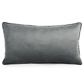 Poduszki dekoracyjne - Poduszka 30x50 Gaja grafitowa obszyta dekoracyjną lamówką welurowa - miniaturka - grafika 1