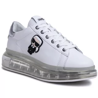 Sneakersy damskie - Sneakersy KARL LAGERFELD - KL62630  White Lthr W/Silver - grafika 1