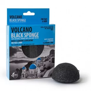 Santo Volcano Spa, Czarna gąbka konjac, 7,5 cm - Chusteczki do demakijażu - miniaturka - grafika 1