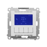 Regulatory i termostaty - Kontakt Simon Termostat programowalny z wyświetlaczem Simon 55 - jasnoszary mat - miniaturka - grafika 1