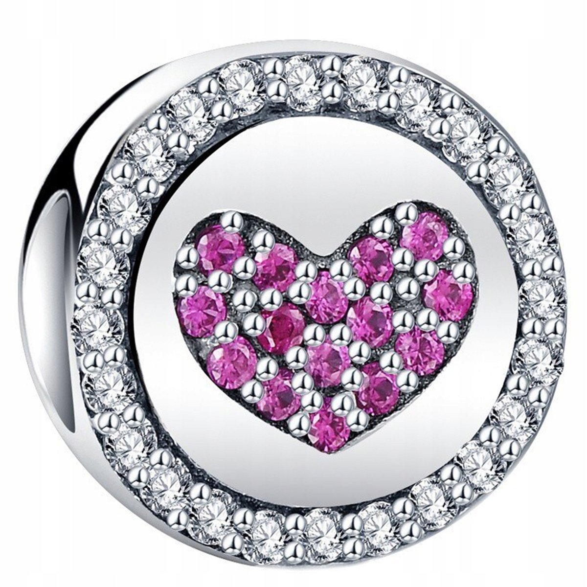 Charms Srebrny Serce Serduszko Koralik z Sercem Love Heart SREBRO 925