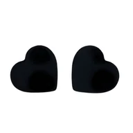 Kolczyki - Czarne kolczyki serduszka 10mm - Stal chirurgiczna - miniaturka - grafika 1