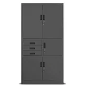 Szafy biurowe - JAN NOWAK model FILIP II biurowa szafa metalowa z sejfem na akta i dokumenty - miniaturka - grafika 1