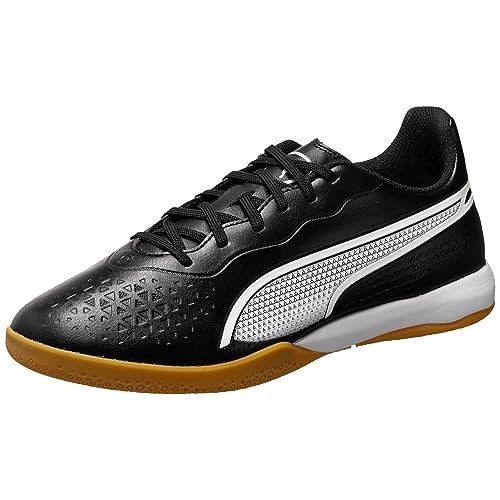 PUMA Buty piłkarskie unisex King Match It, Puma Biały, niebieski, płaski, jasnoszary, 42.5 EU