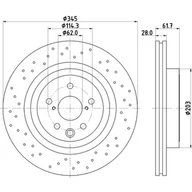 Tarcze hamulcowe - Tarcza hamulcowa HELLA 8DD 355 116-511 - miniaturka - grafika 1