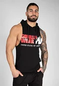 Koszulki sportowe męskie - Gorilla Wear Rogers Hooded Tank Top – oddychająca – lekka, wygodna koszulka bez rękawów z logo do uprawiania sportu, biegania, na co dzień, trening, z bawełny, atrakcyjny krój - miniaturka - grafika 1
