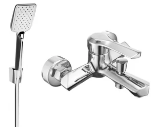 Mexen Sabre R62 bateria wannowa z zestawem prysznicowym, chrom - 7213R62-00 - Zestawy prysznicowe - miniaturka - grafika 1
