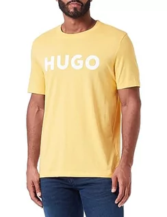 Koszulki męskie - HUGO Męski T-shirt Dulivio, Medium Yellow720, L - grafika 1