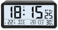 Zegary - ADE Zegar elektroniczny z dużym wyświetlaczem, 19 x 5 x 9 cm, czarny - miniaturka - grafika 1