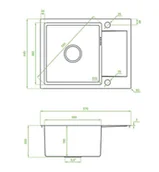 Zlewozmywaki - Laveo Marmara Zlewozmywak stalowy jednokomorowy 57x44 cm miedź SAM813T - miniaturka - grafika 1