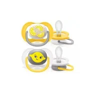 Smoczki uspokajające - Avent Philips Smoczek uspokajający Ultra Air dekorowany 0-6 lemon - miniaturka - grafika 1