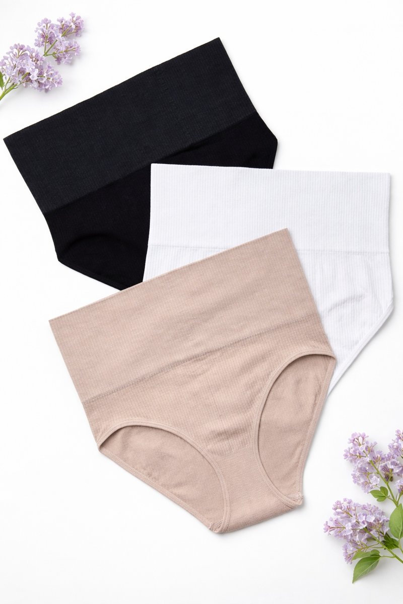 Bezszwowe slipy damskie wysoki stan modelujące wyszczuplające S/M