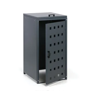 Obudowa kosza na śmieci do pojemności 120 l, 114 x 57 x 62,3 cm, szary - Kosze na śmieci - miniaturka - grafika 1