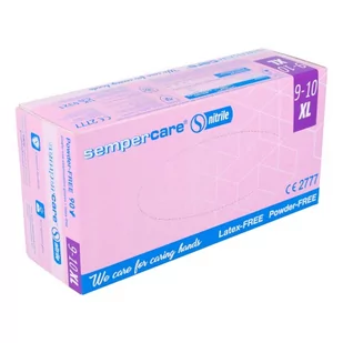 RĘKAWICE ZABIEGOWE XL NITRYLOWE BEZPUDROWE SEMPERCARE NITRILE - opakowanie 100 szt grube rękawice nitrylowe - Rękawiczki jednorazowe - miniaturka - grafika 1