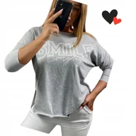 Bluzki damskie - BAWEŁNIANA TUNIKA BLUZKA LASEROWA SMILE luźna wygodna 50 52 5XL 6XL - miniaturka - grafika 1