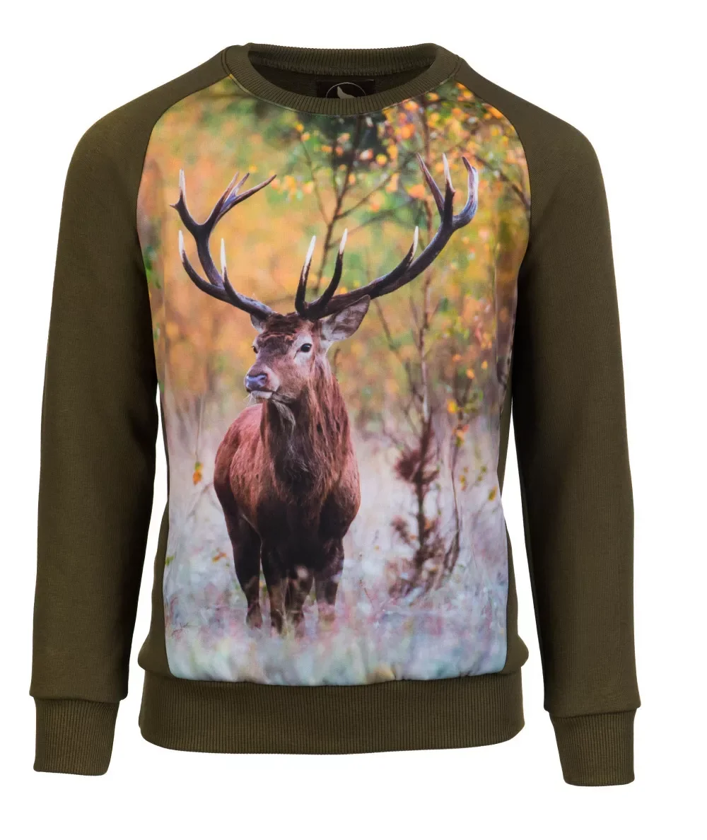 BLUZA DZIECIĘCA WADERA ZIELONA Z JELENIEM 2 -158/164
