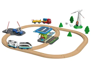 Playtive Drewniana kolejka Plac budowy lub Pole odnawialnej energii (Pole odnawialnej energii) - Zabawki kreatywne - miniaturka - grafika 1