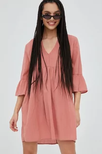 Sukienki - JDY sukienka bawełniana kolor różowy midi oversize - grafika 1