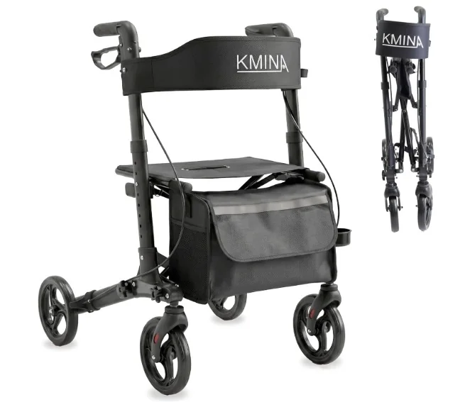 KMINA CHODZIK 2W1 Z SIEDZISKIEM ALUMINIOWA RAMA SKŁADANY 136KG NOŚNOŚĆ
