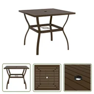 Stoły ogrodowe - The Living Store Stół ogrodowy - brązowy - 81 -5 x 81 -5 x 72 cm - stal - Stół Ogrodowy - miniaturka - grafika 1