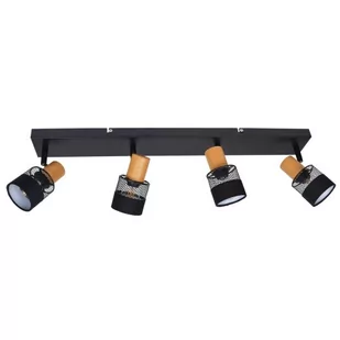 Coletta lampa sufitowa (spot) 4-punktowa czarna/jasny orzech SPL-90110-4 - Lampy sufitowe - miniaturka - grafika 1