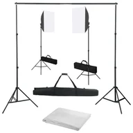 Lampy studyjne - vidaXL Lampa studyjna Fotograficzny zestaw studyjny z lampami softbox i tłem 3055062 - miniaturka - grafika 1