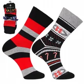 Skarpetki męskie - Skarpety ŚWIĄTECZNE Męskie Wysokie Prezent Na Mikołaja 2 Pary 43/45 MORAJ - miniaturka - grafika 1