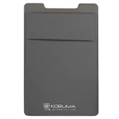 Etui na dokumenty i karty - Przyklejane etui z lycra na kartę (szary) - miniaturka - grafika 1