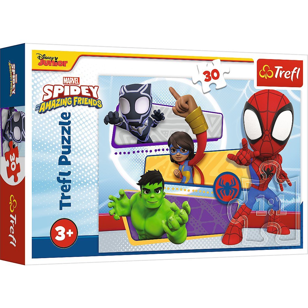 Puzzle, Trefl, Odważny Spidey, 30 el.