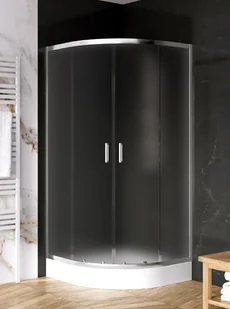 Kabina prysznicowa z brodzikiem półokrągła 90x90 szkło satyna ZS-0014 Suvia New Trendy - Kabiny prysznicowe - miniaturka - grafika 1