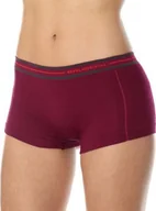 Bielizna sportowa damska - Brubeck BX10860 Bokserki damskie ACTIVE WOOL śliwkowy M - miniaturka - grafika 1