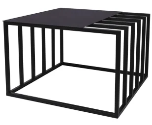 Czarny metalowy stolik kawowy industrialny P9-H52 - Ławy i stoliki kawowe - miniaturka - grafika 1