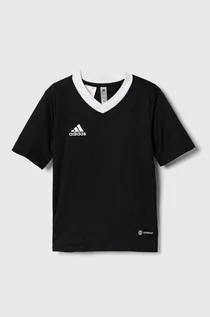 Koszulki dla dziewczynek - adidas Performance t-shirt dziecięcy ENT22 JSY Y kolor czarny z aplikacją - grafika 1