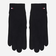 Rękawiczki - Rękawiczki z pięcioma palcami damskie Tommy Hilfiger AW0AW16435-BDS Czarne (8720637863466) - miniaturka - grafika 1