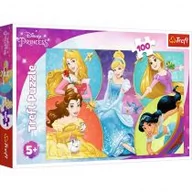 Puzzle - Trefl Puzzle 100 elementów. Princess. Poznaj urocze księżniczki - miniaturka - grafika 1