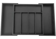 Pudła i pojemniki do przechowywania - Czarny rozsuwany wkład do szuflady N3-R03 - miniaturka - grafika 1