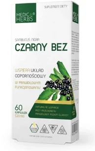 Czarny Bez 520 mg 60 kapsułek MEDICA HERBS - Przeziębienie i grypa - miniaturka - grafika 1