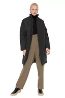 Kurtki damskie - Trendyol Damska kurtka zimowa z kołnierzem stojącym, jednokolorowa, oversize, czarna, M, Czarny - miniaturka - grafika 1