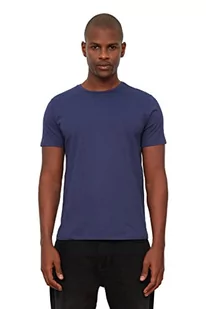 Trendyol Men's Ciemny purpurowy t-shirt męski Slim Fit 100% bawełna z krótkim rękawem, okrągły kołnierz, ciemny fiolet, ekstra duży - Koszulki męskie - miniaturka - grafika 1